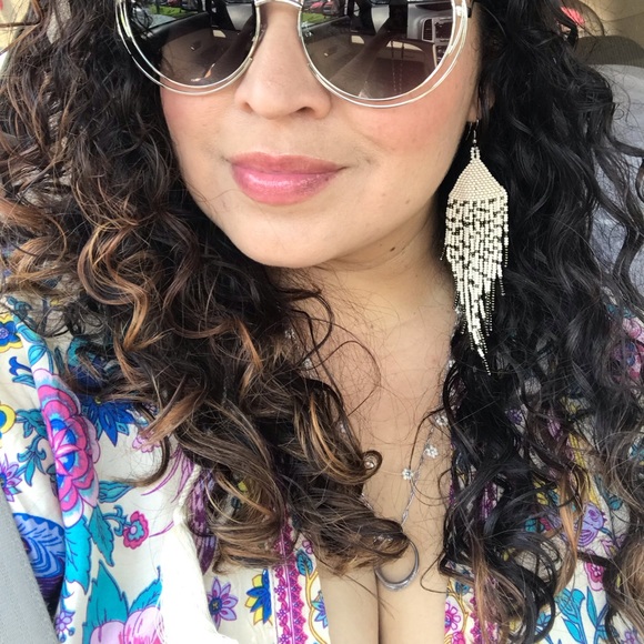 Huichol Feather Earrings - Picture 2 of 2